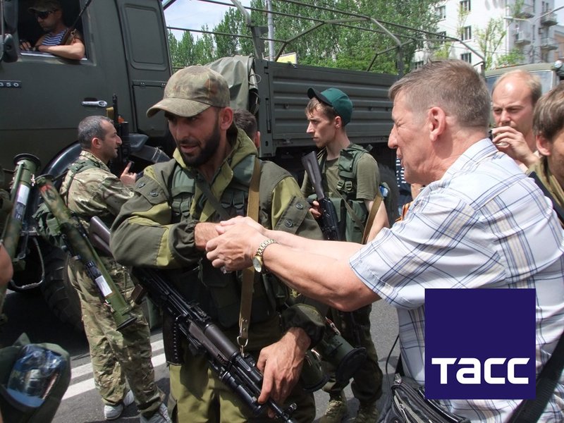 Militia fighters during a rally