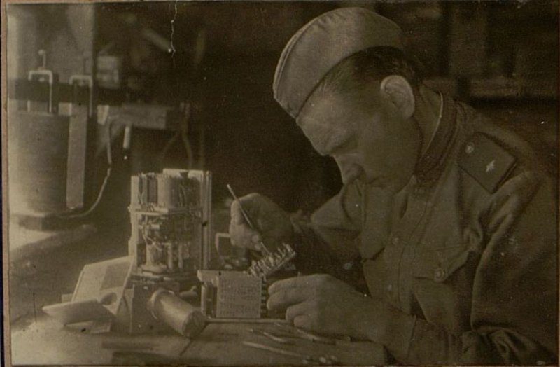 Image: Excellent radio master of the communications company Sergeant G.V. Kozhanov