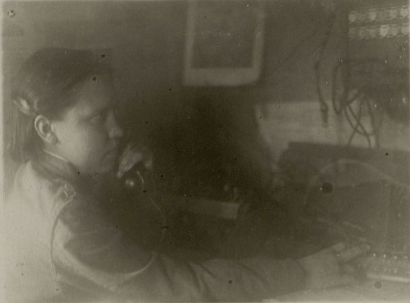 Image: Excellent communications operator at the central telephone exchange (CTS) Junior Sergeant Maria Stroilova