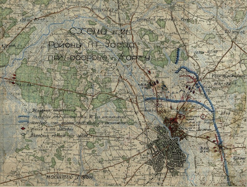 Image: Scheme № 21. Areas of ambush on the defense of Tartu