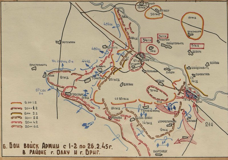 Image: The battles of the Army troops in the area of Olau and Brig