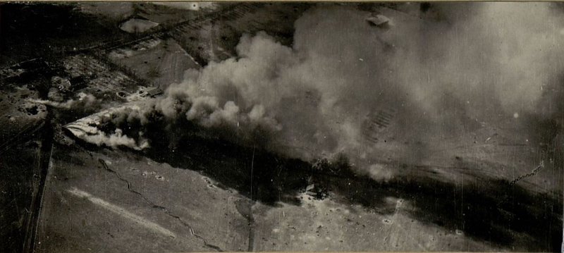 Фотография: После ударов штурмовиков в районе Бальга 26.3.45 г.