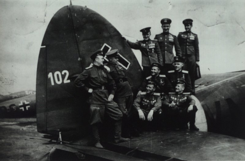 Pilots during rehearsal of the air parade in honor of the Victory which was not held due to weather conditions