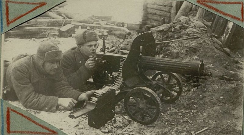 Image: Machine gunner Kuibeda, part of Comrade Fingerov, destroyed an infantry platoon and 2 carts with enemy military cargo