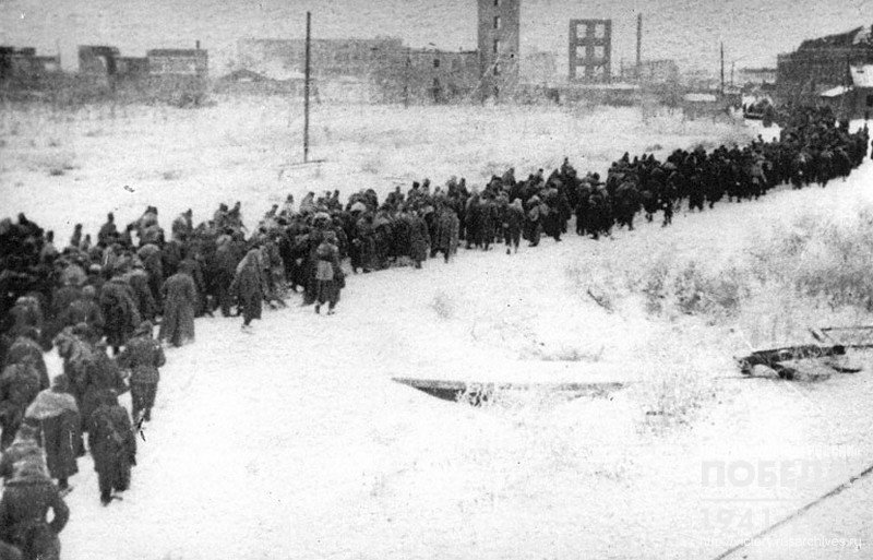 German prisoners of war passing  through Stalingrad