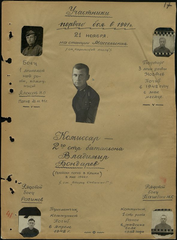 Оригинальный образ: Комиссар 2-го стр батальона Владимир Бондарев (геройски погиб в Крыму в мае 1944г.)