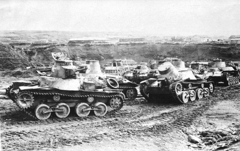 Танки «Ха-Го» и «Чи-Ха» 11-го японского полка на острове Шумшу во время капитуляции