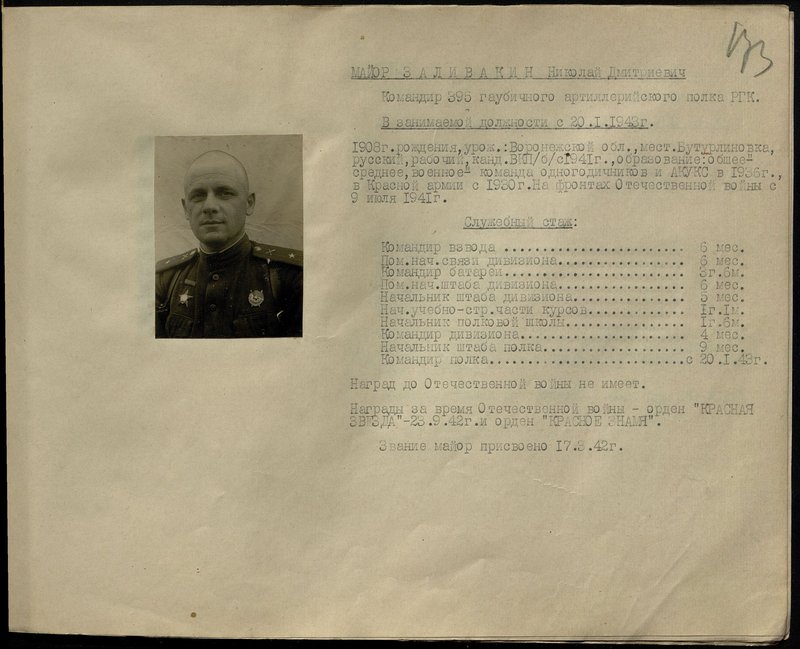 Original image: Major Zalivakin Nikolay Dmitrievich. Commander of the 395th Howitzer Artillery Regiment of the Strategic Reserve