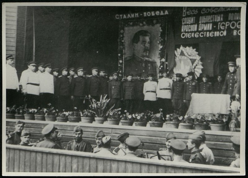 Original image: Colonel General Comrade Byuryuzov presents orders of the Soviet Union to Bulgarian generals and officers