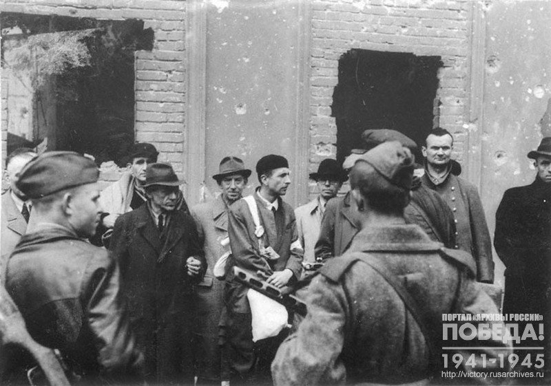 Nazi group - prominent officials of Propaganda Ministry, captured by Soviet  troops