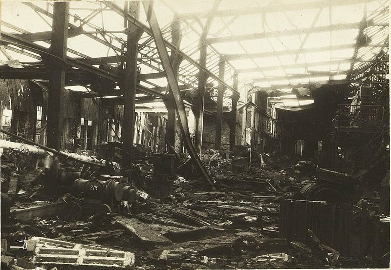 Image: Danzig. An assembly plant of electric motors in the port, disabled by a direct hit from high-explosive bombs