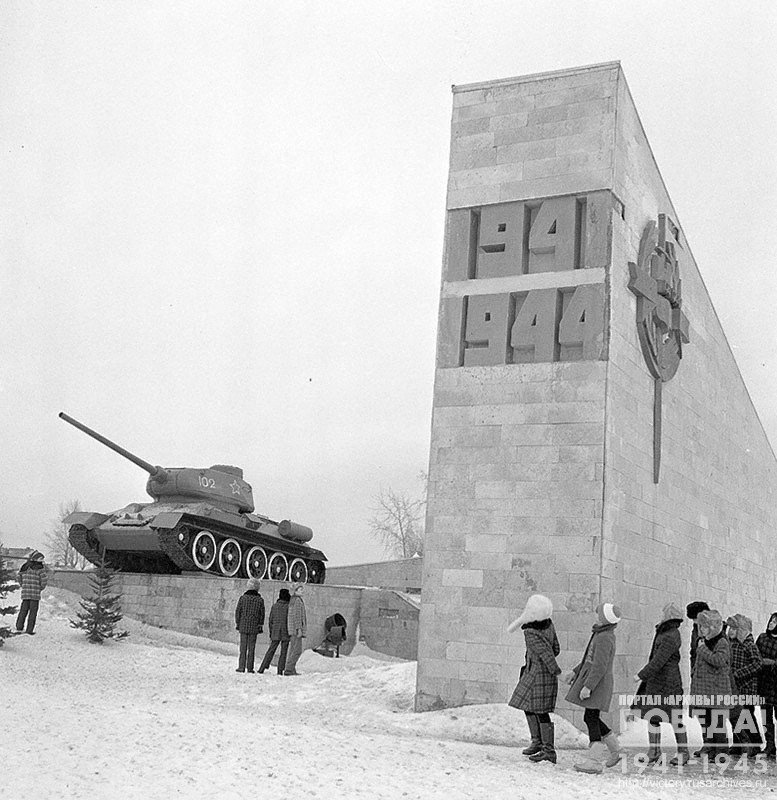 Memorial site "Line of defence" on the western bank of the Maliy Volkhovets river, from where the Soviet troops launched their assault on Novgorod during the Great Patriotic War