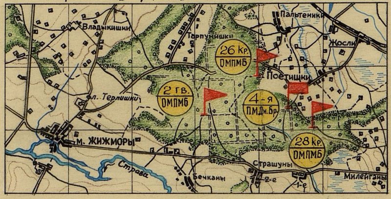 Image: Diagram of the dislocation of units of the 4th pontoon-bridge of the Dnepropetrovsk brigade