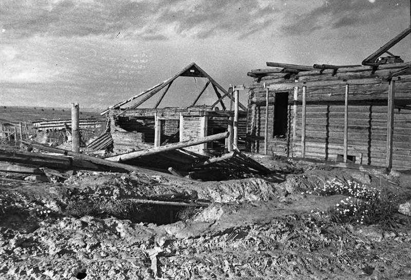 Village of Zakharovo, Rzhev Area, Kalinin Region, ravaged and burned by Germans