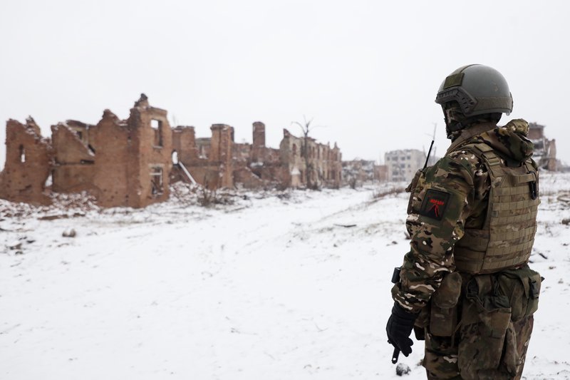 Последствия боевых действий в Соледаре (Россия, ДНР)