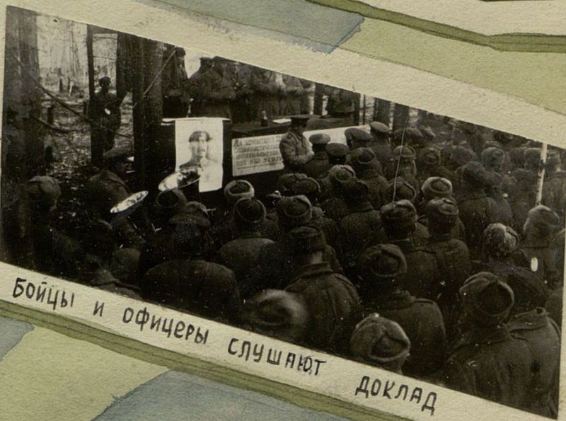 Image: Soldiers and officers listen to the report