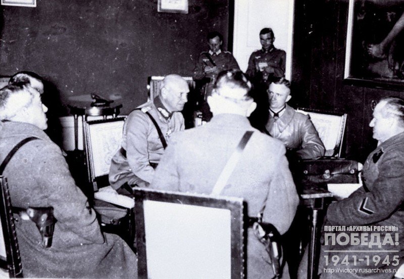 Friendship and Boundary Treaty singing between the USSR and Germany. Negotiations process between German Command and Red Army representatives on Demarcation Line