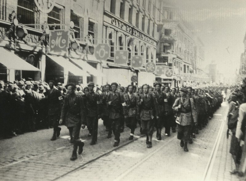The Great Peace and Victory Parade on Carl Johan Highway in Oslo