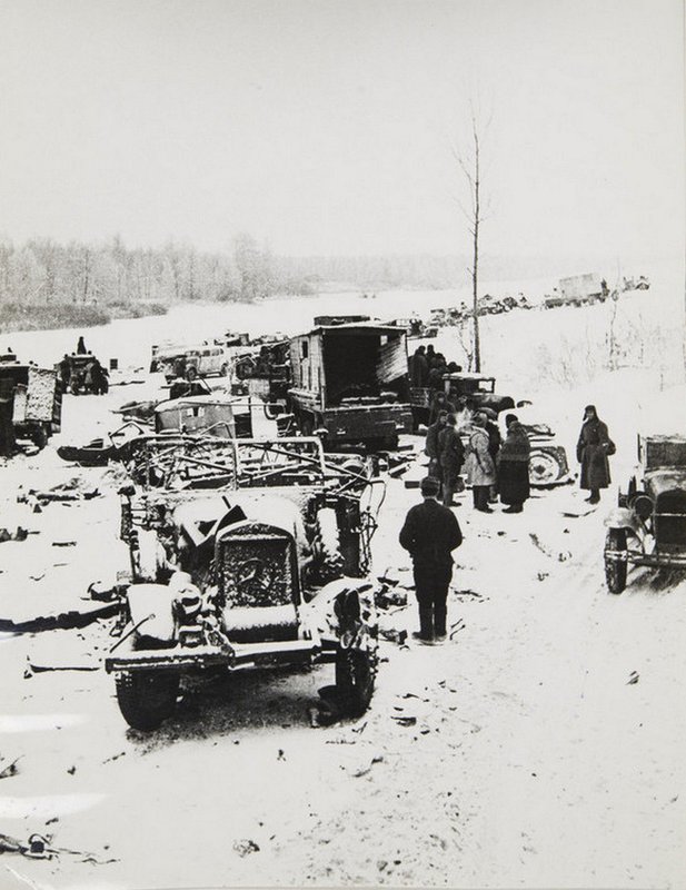 Destroyed German military equipment on Volokolamskiy Highway