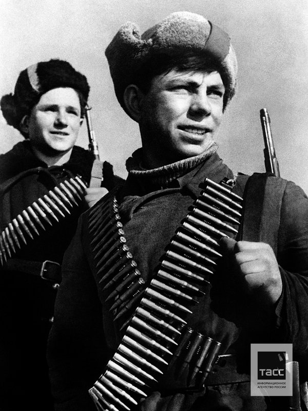 Members of the Soviet partisan (guerrilla) movement, 1943.