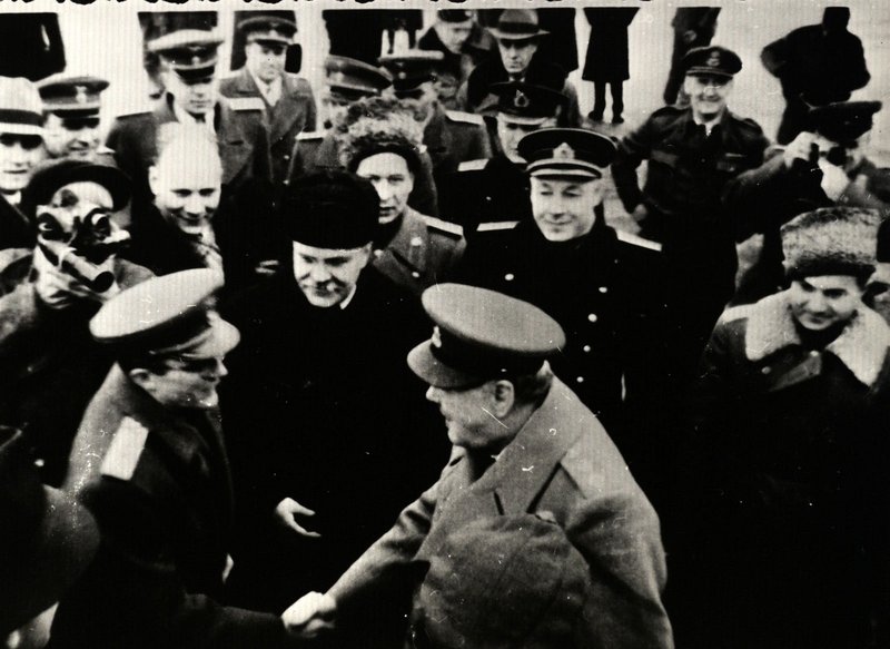 Встреча делегации Великобритании, прибывшей на Ялтинскую конференцию руководителей 3-х союзных держав
