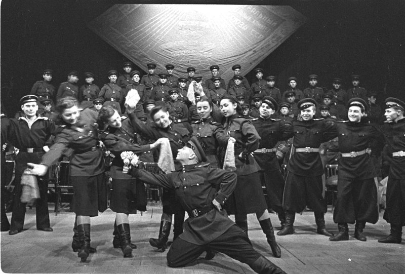 Dancers of the Red Banner ensemble of the Red Army song and dance of the Soviet Union (Finland)