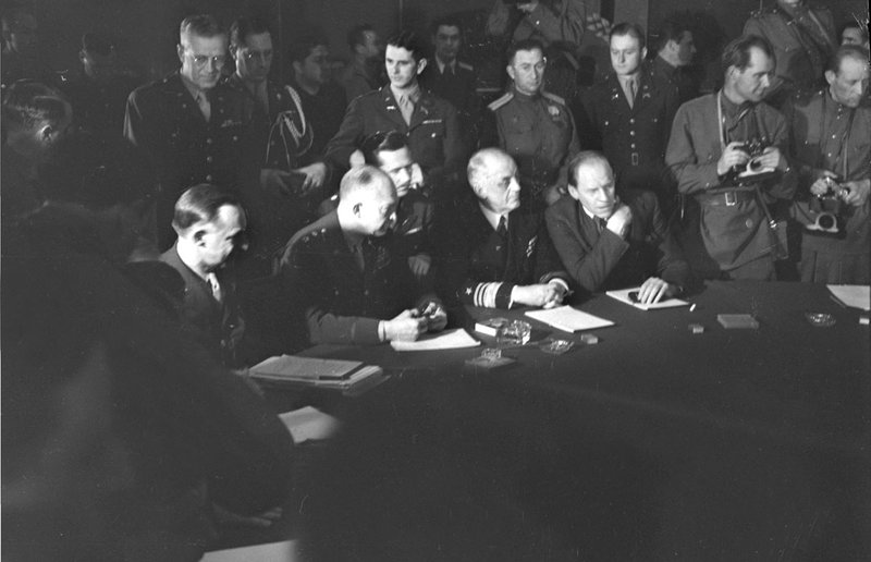 Signing ceremony of the Declaration of German Defeat