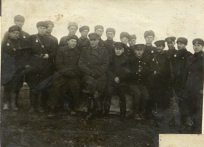 Image: Center: Chief of the political division Major Plekhanov, Lieutenant Colonel Voitulevich and Major Bidakha among the group of awardees