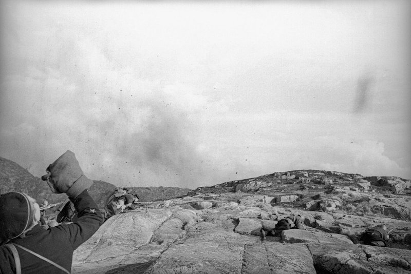 Fight in the hills. Kola Peninsula