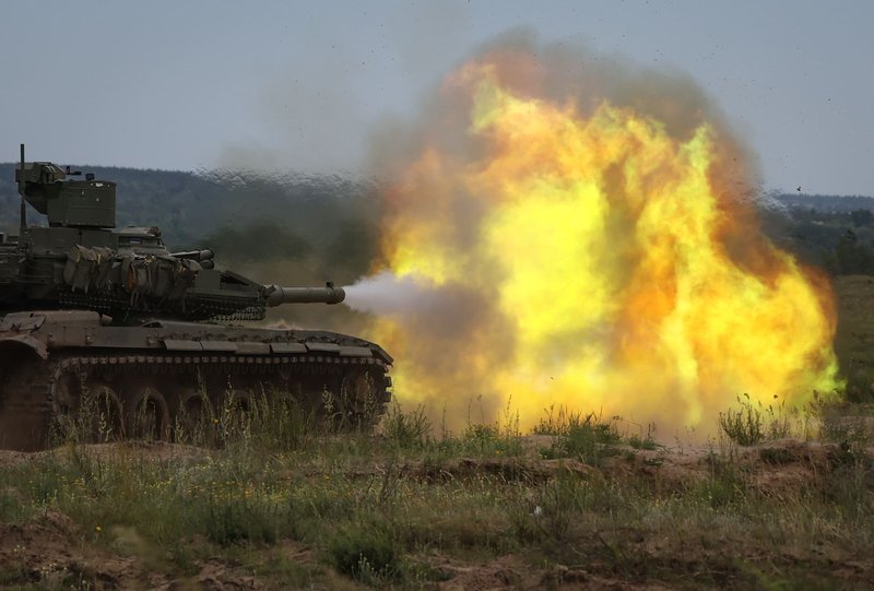 Tank Crew Training in the SMO Zone. A Central Military District (CMD) T-90M "Proryv" tank
