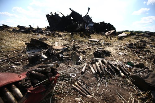 Самолет ИЛ-76 ВВС Украины, сбитый ополченцами Луганска